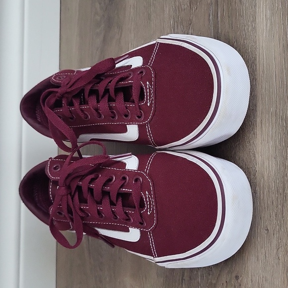 Vans Ward Men's Burgundy Canvas Sneakers Sz 9 - Picture 2 of 13